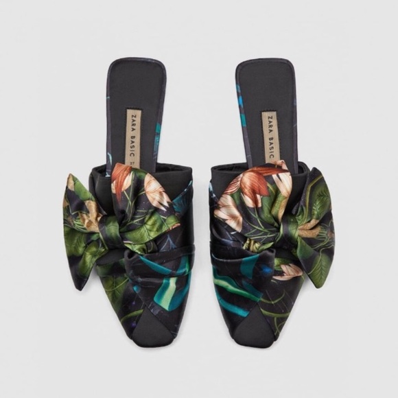 Zara Shoes - ZARA Satin Open Toe Mules 10